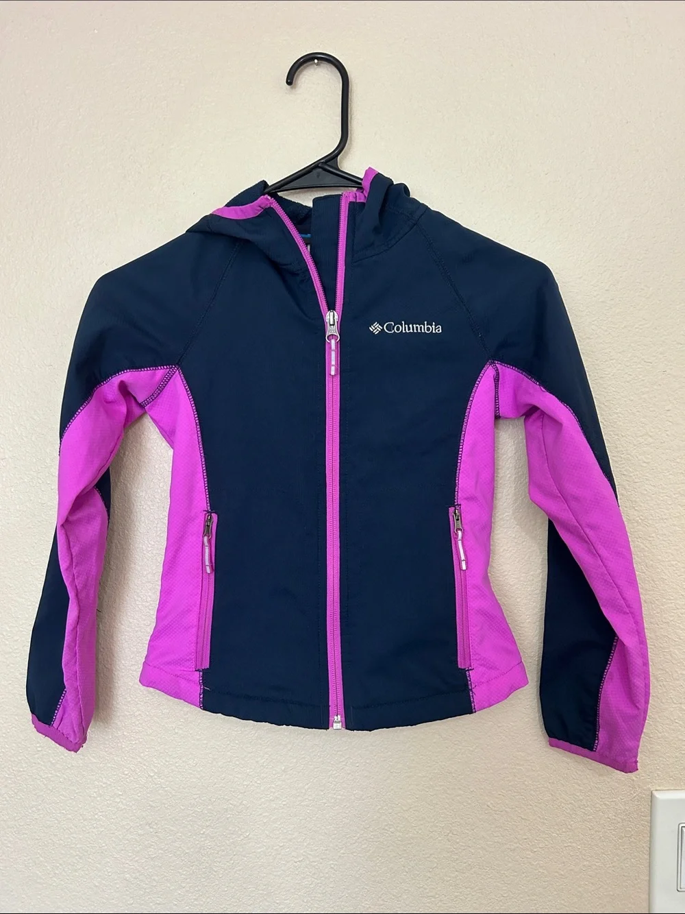 Columbia Navy and Pink Girls' Hooded Jacket